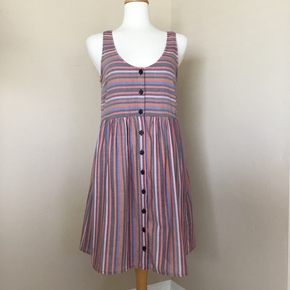 Madewell Tank Dress Multi Colored Stripes Size S - Picture 2 of 11